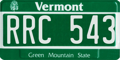 VT license plate RRC543