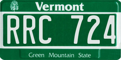 VT license plate RRC724