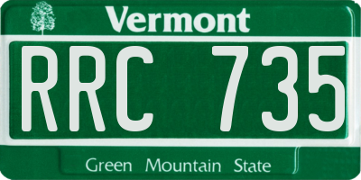 VT license plate RRC735