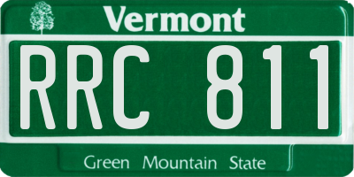 VT license plate RRC811