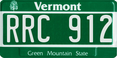 VT license plate RRC912