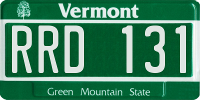 VT license plate RRD131