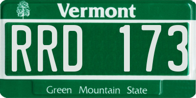 VT license plate RRD173