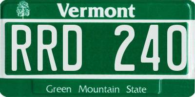VT license plate RRD240