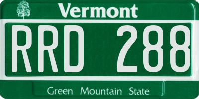 VT license plate RRD288