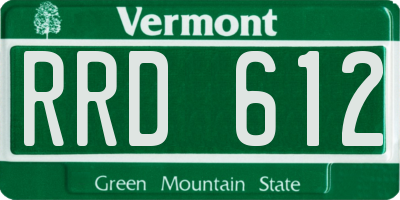 VT license plate RRD612