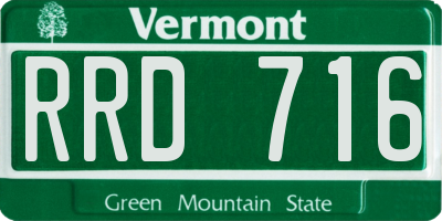 VT license plate RRD716