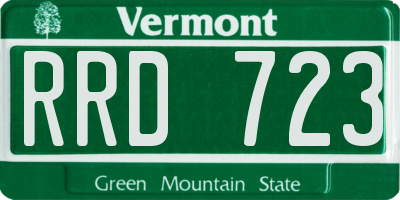 VT license plate RRD723