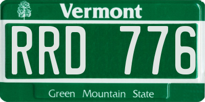 VT license plate RRD776