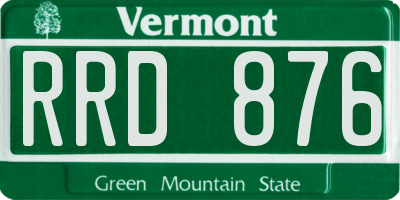 VT license plate RRD876