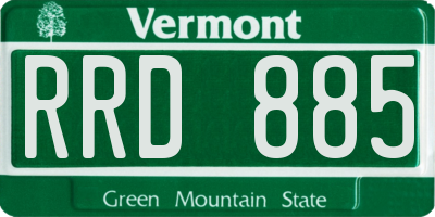 VT license plate RRD885
