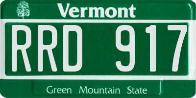 VT license plate RRD917