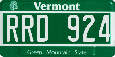 VT license plate RRD924