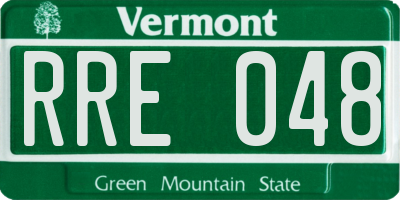 VT license plate RRE048
