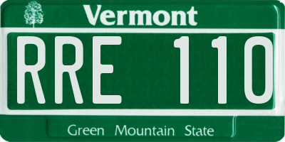 VT license plate RRE110