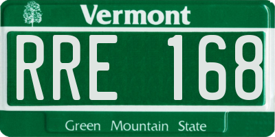 VT license plate RRE168