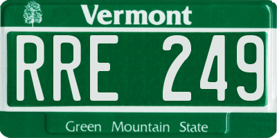 VT license plate RRE249