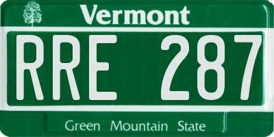 VT license plate RRE287