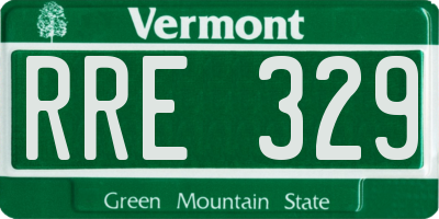 VT license plate RRE329