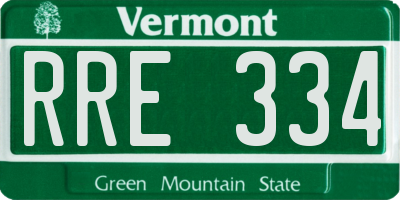 VT license plate RRE334