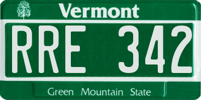 VT license plate RRE342
