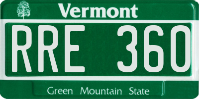 VT license plate RRE360