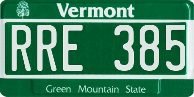 VT license plate RRE385