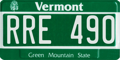 VT license plate RRE490
