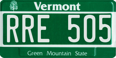 VT license plate RRE505