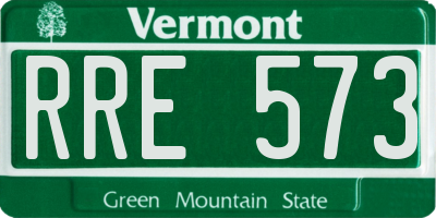 VT license plate RRE573