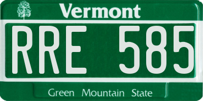VT license plate RRE585