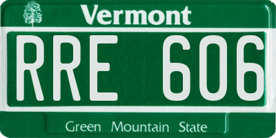 VT license plate RRE606