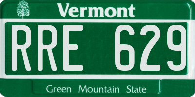 VT license plate RRE629