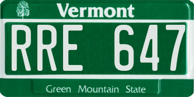 VT license plate RRE647