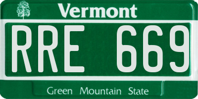 VT license plate RRE669