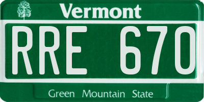 VT license plate RRE670