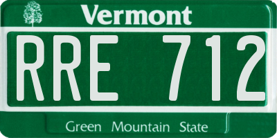 VT license plate RRE712