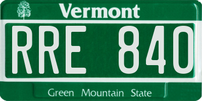 VT license plate RRE840