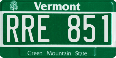 VT license plate RRE851