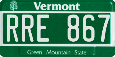 VT license plate RRE867