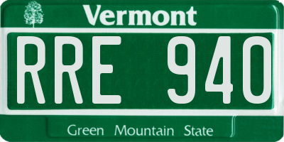 VT license plate RRE940