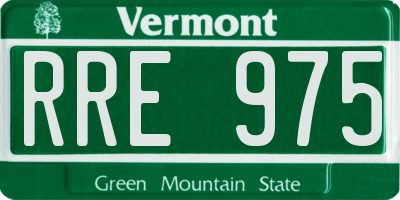 VT license plate RRE975