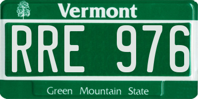 VT license plate RRE976