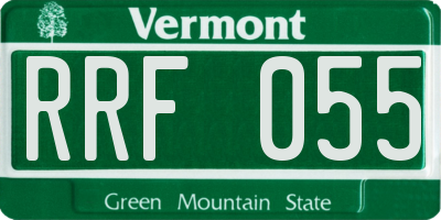 VT license plate RRF055