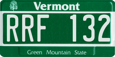 VT license plate RRF132