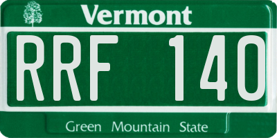 VT license plate RRF140