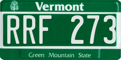 VT license plate RRF273
