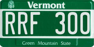 VT license plate RRF300