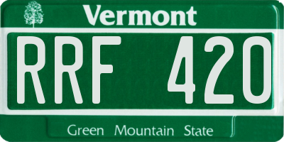 VT license plate RRF420