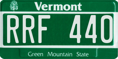 VT license plate RRF440